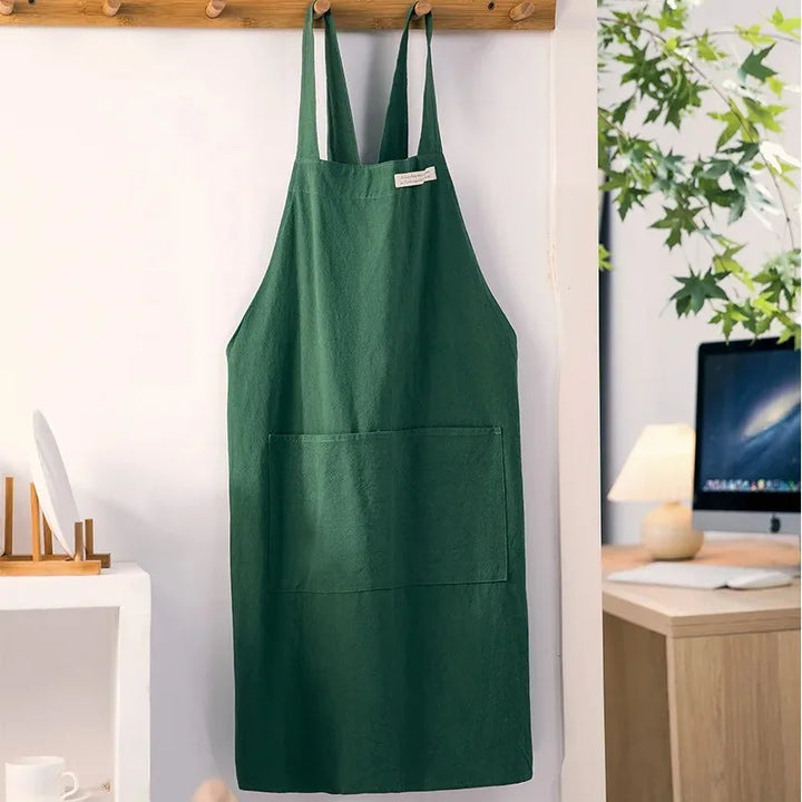 Tablier Japonais Coton Confortable  vert foncé