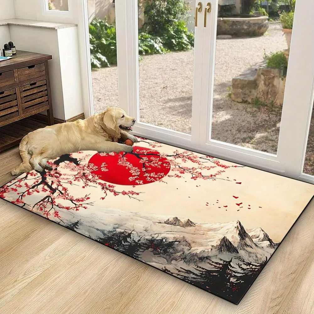 Tapis Japonais Motif Sakura Doux