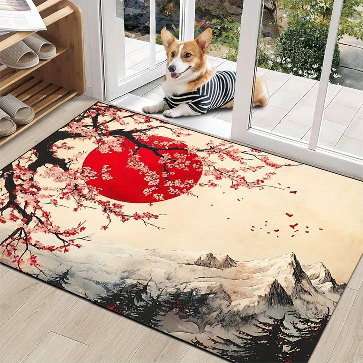 Tapis Japonais Motif Sakura Traditionnel