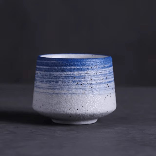 Tasse Japonaise Personnalisée Blanche et Bleue