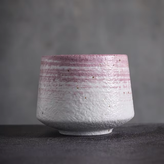 Tasse Japonaise Personnalisée Blanche et Rose