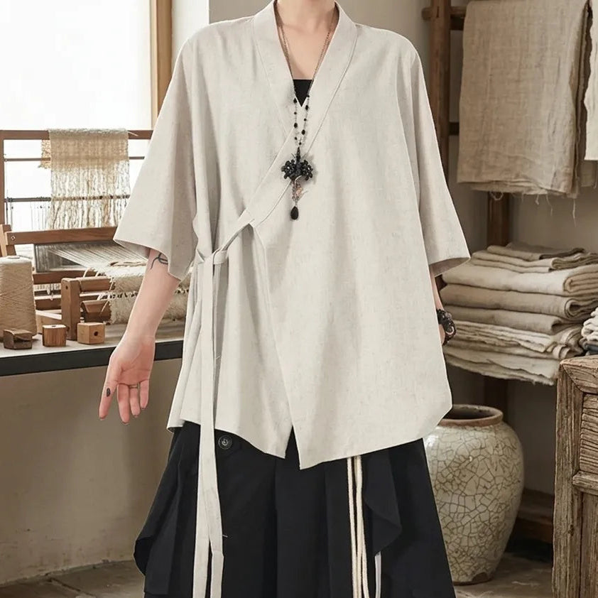 Veste Kimono Femme Ample à Manche Trois Quart