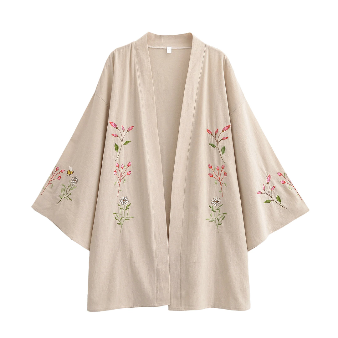 Veste Kimono Femme Bohème Brodée Belle