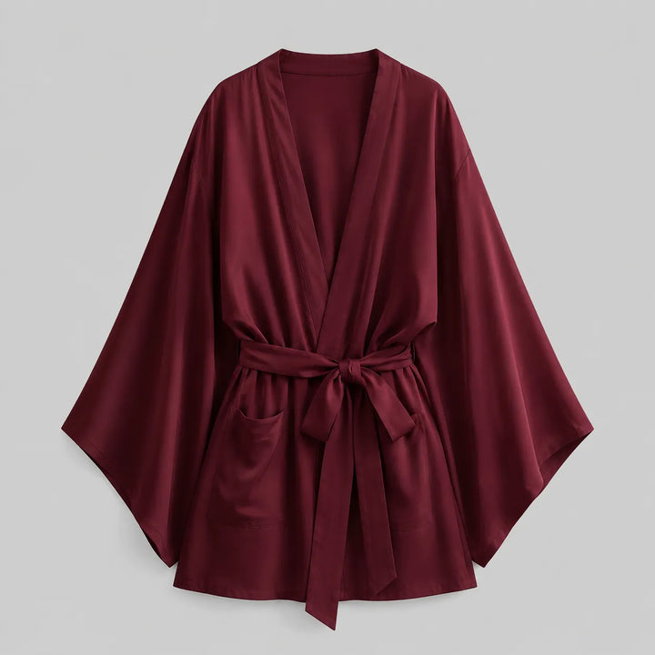 Veste Kimono Femme Bordeaux Unique