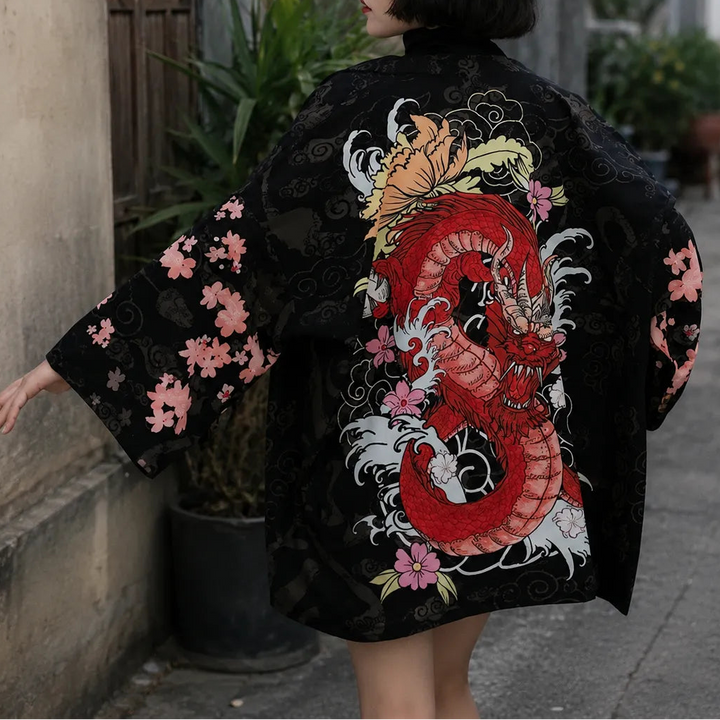 Veste Kimono Femme Dragon Unique