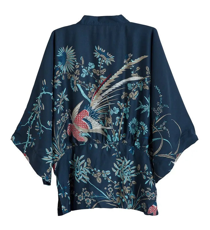 Veste Kimono Femme Imprimée Phénix Dos