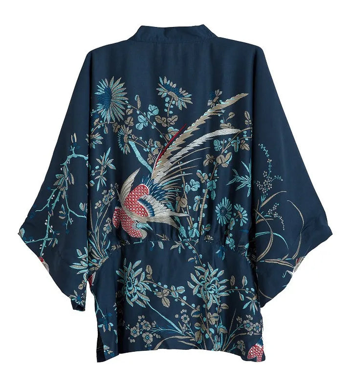 Veste Kimono Femme Imprimée Phénix Dos