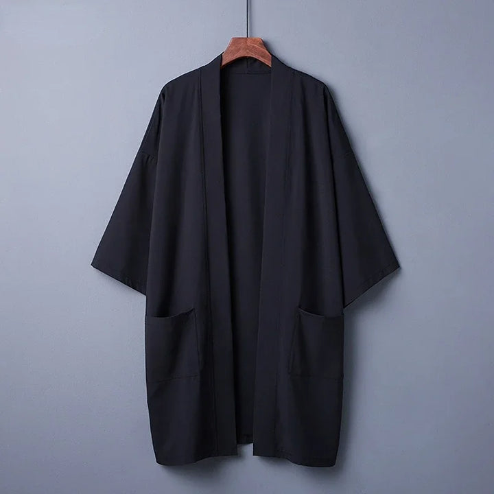 Veste Kimono Femme Longue Epurée Noir