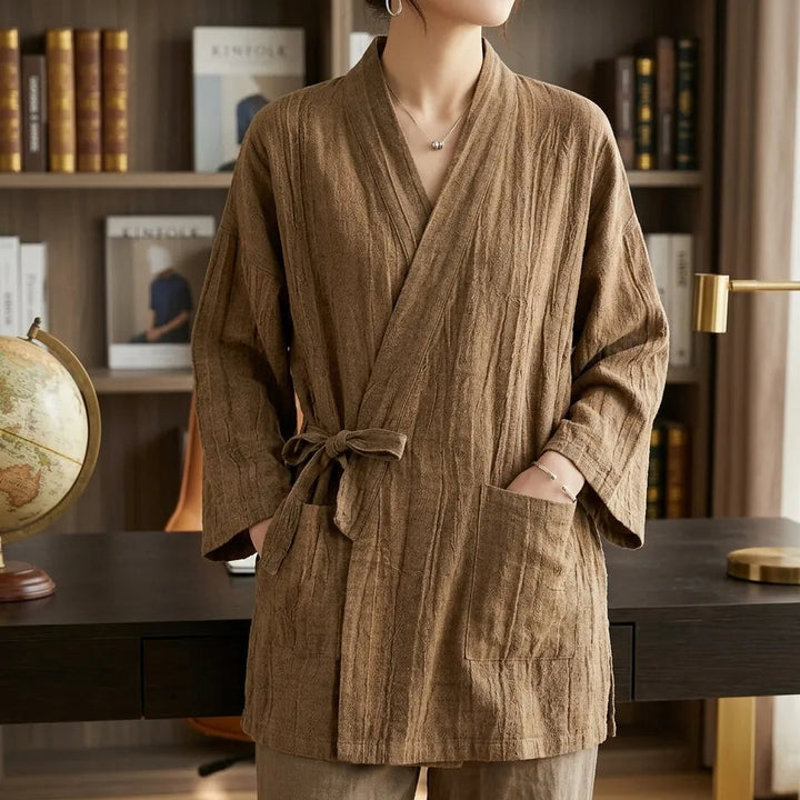 Veste Kimono Femme Style Chemise