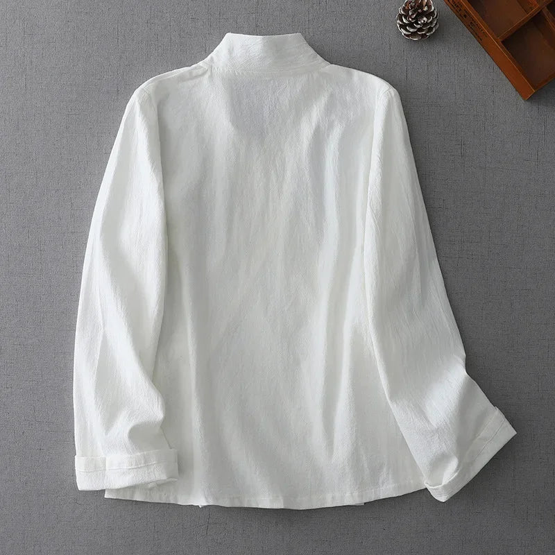 Veste Kimono Femme Style Chemise Minimaliste Dos