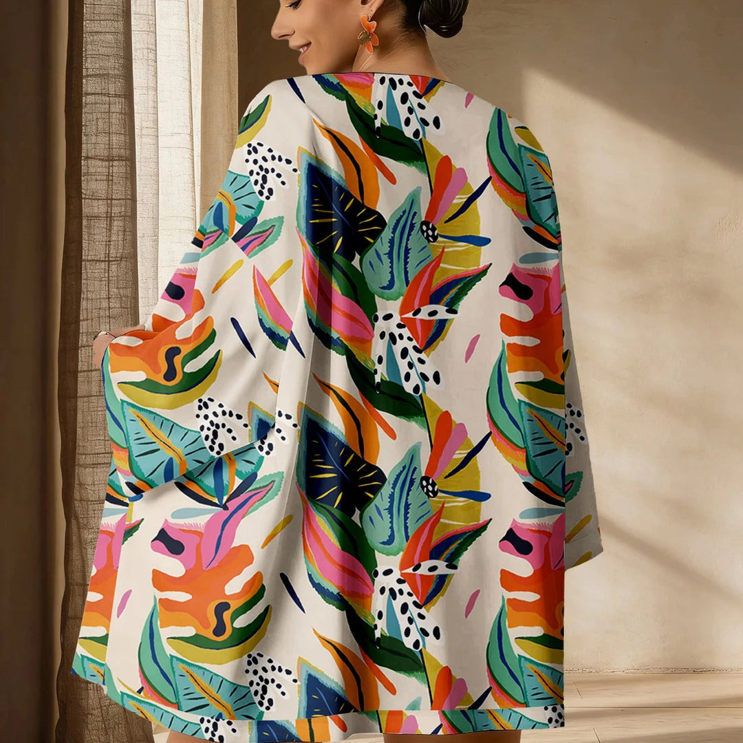 Veste Kimono Femme Tropicale Dos