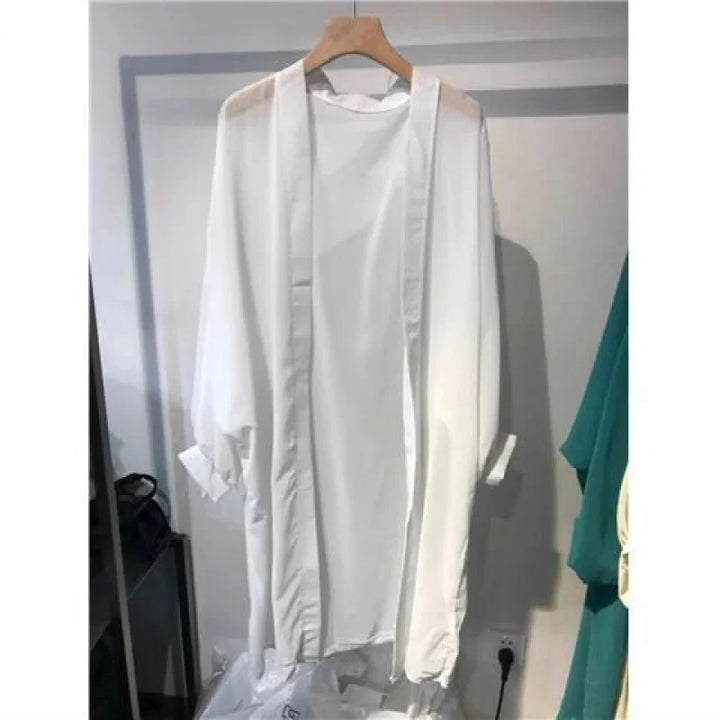 Veste Kimono Femme en Mousseline blanc