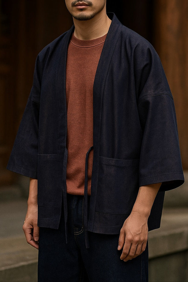 Veste Kimono Homme Décontracté en Jean 