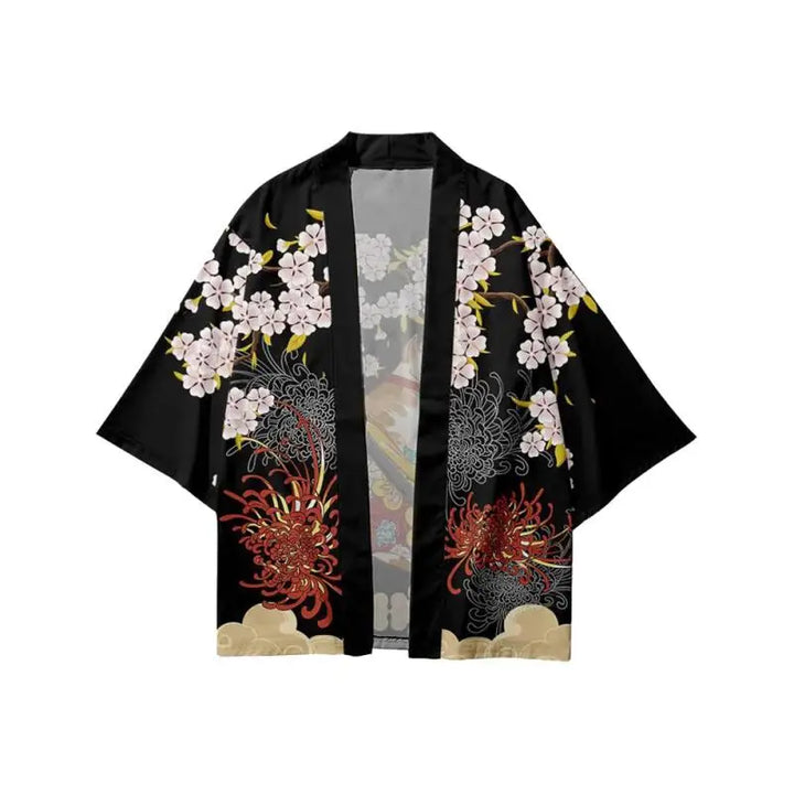 Veste Kimono Homme Fleuri Léger