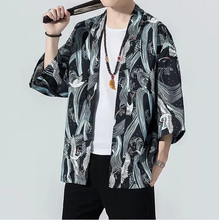 Veste Kimono Homme Imprimé Chic