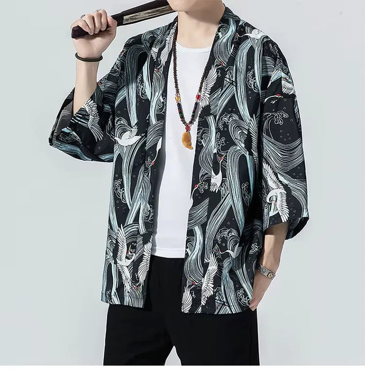 Veste Kimono Homme Imprimé Chic