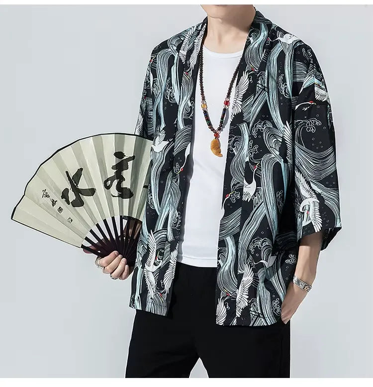 Veste Kimono Homme Imprimé Unique