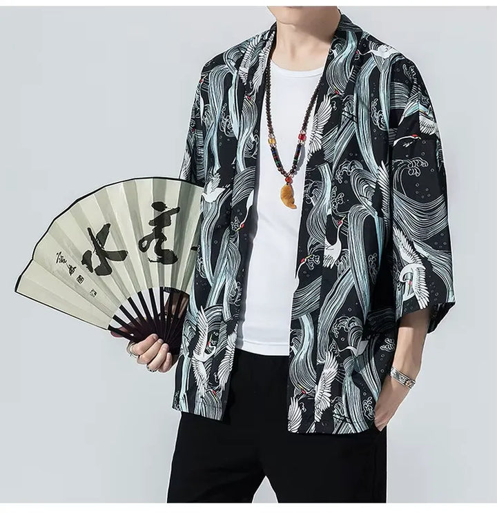 Veste Kimono Homme Imprimé Unique