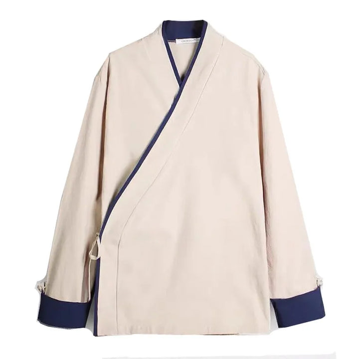 Veste Kimono Homme Japonais Classique Elégante Beige