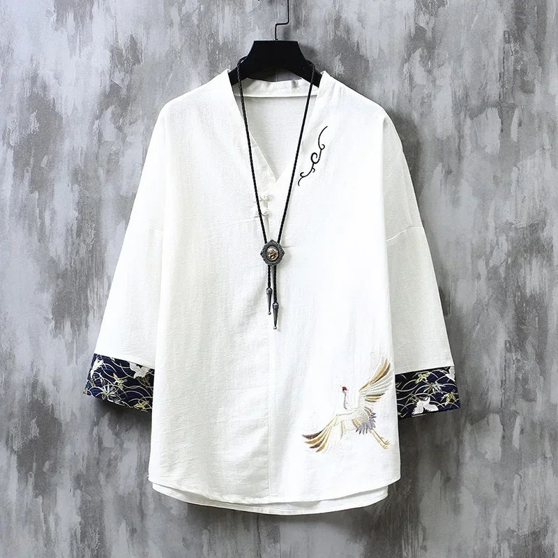 Veste Kimono Homme Originale Blanc
