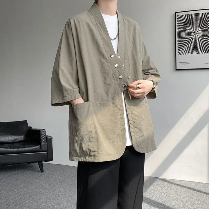 Veste Kimono Japonais Boutonnée