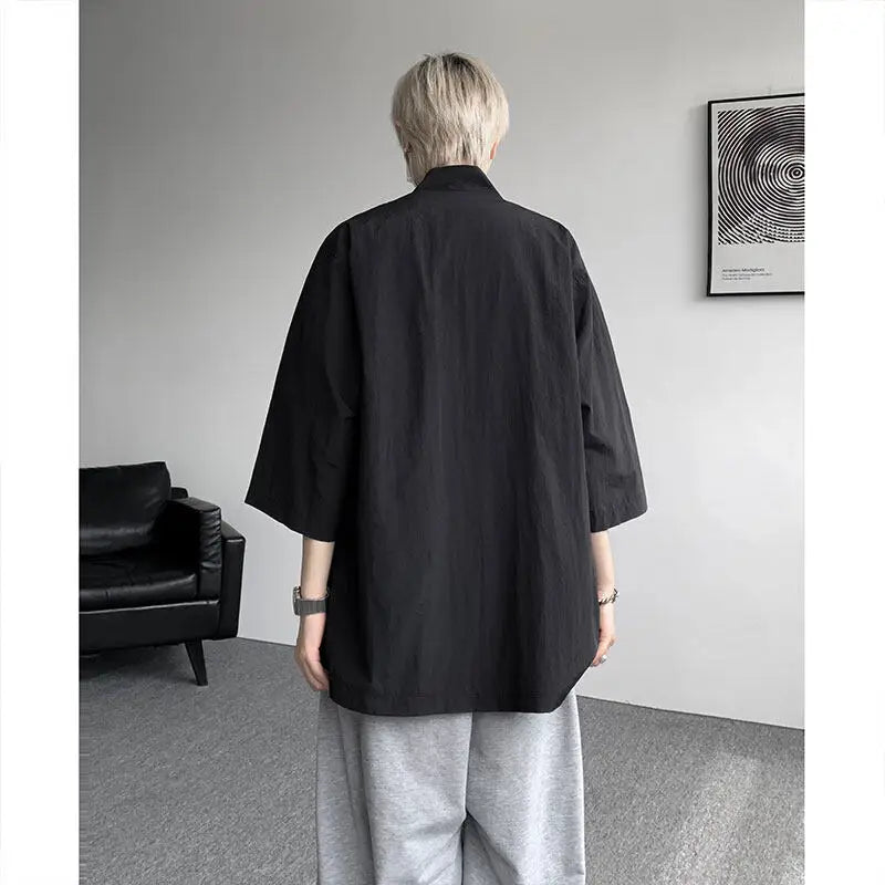 Veste Kimono Japonais Boutonnée Dos