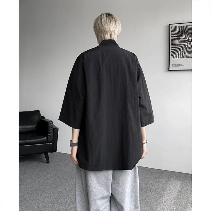 Veste Kimono Japonais Boutonnée Dos