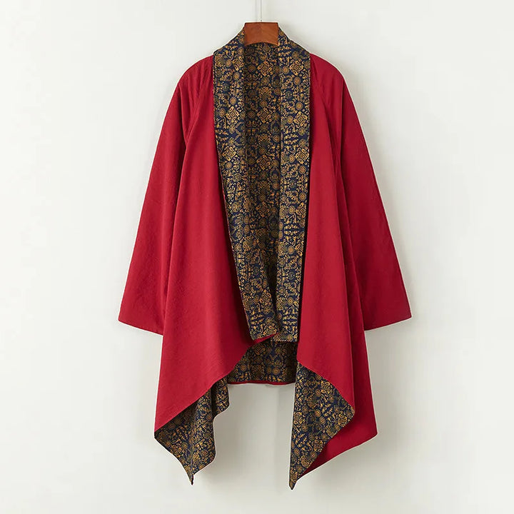 Veste Kimono Japonais Double Face Rouge