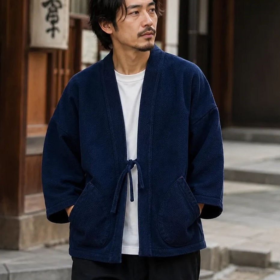 Veste Kimono Japonaise Indigo
