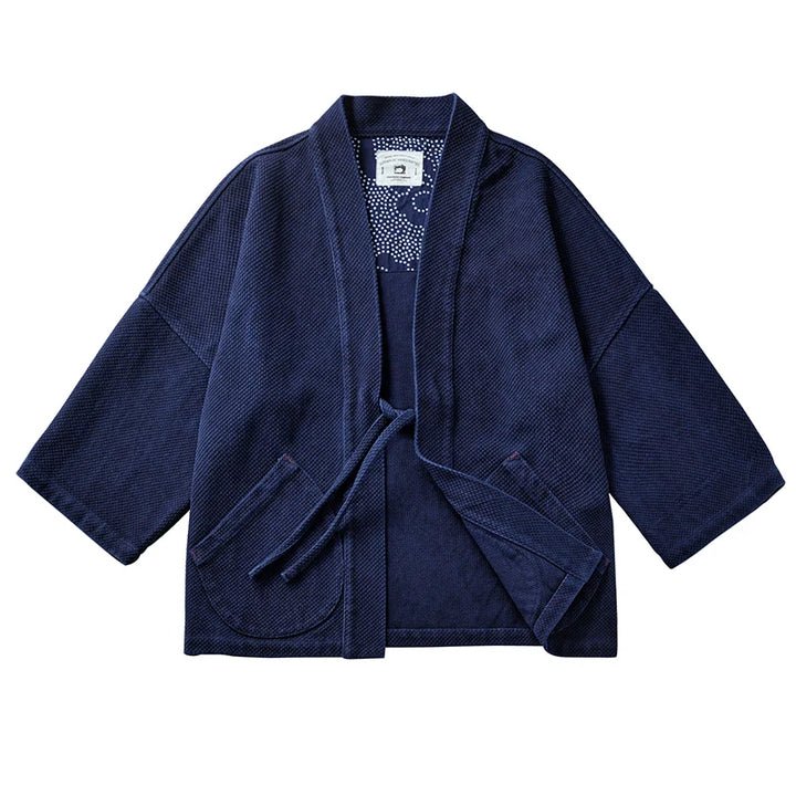 Veste Kimono Japonaise Indigo Bleu