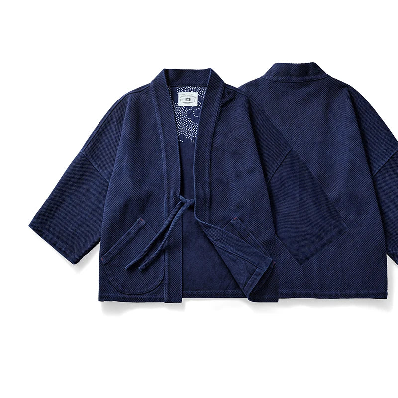 Veste Kimono Japonaise Indigo Confortable