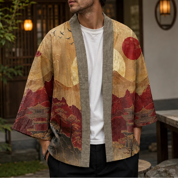 Veste Kimono Paysage Japonais