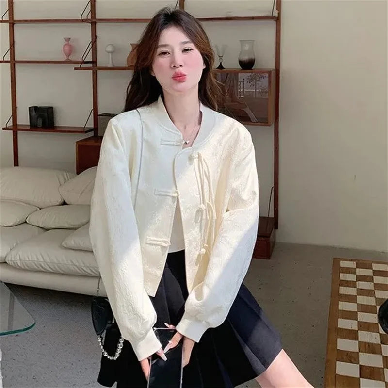 Veste Kimono Style Rétro pour Femme blanc