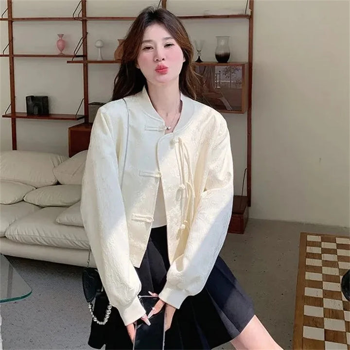 Veste Kimono Style Rétro pour Femme blanc