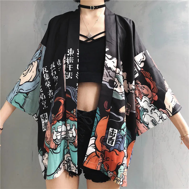 Veste Style Kimono Imprimée Originale