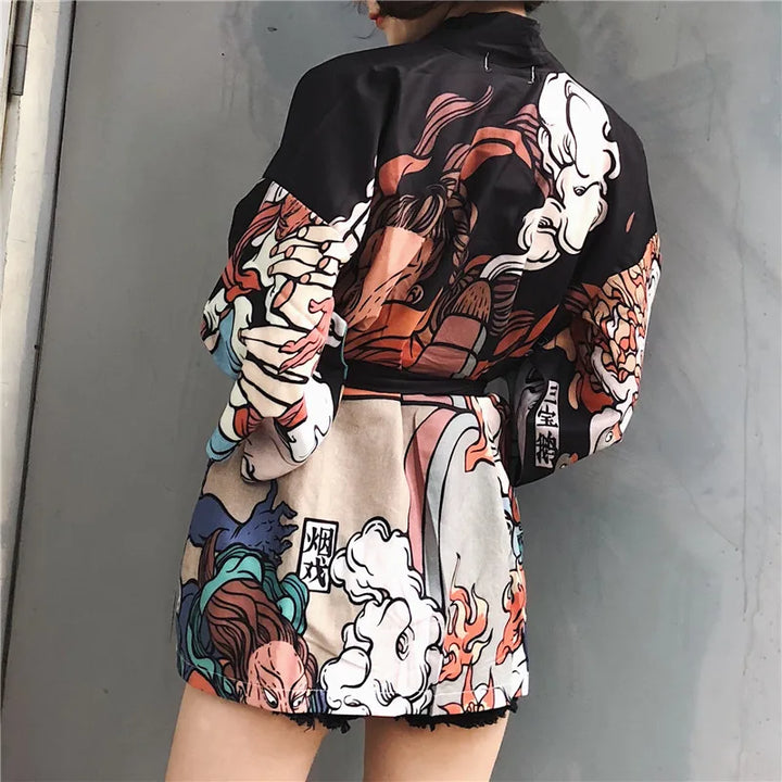 Veste Style Kimono Imprimée Unique