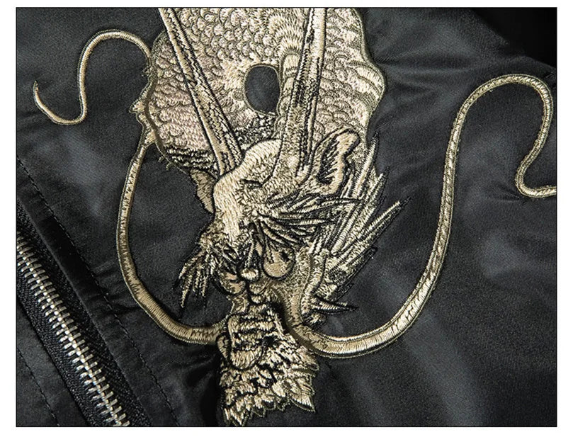 Veste Sukajan Noire Rembourrée Brodée