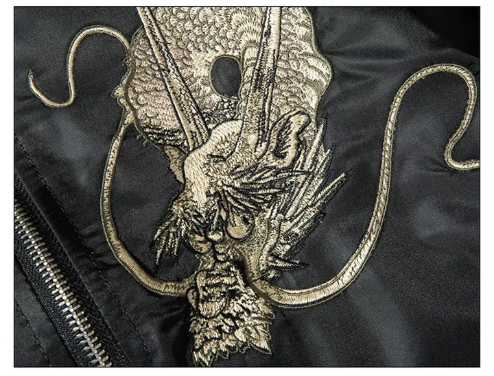 Veste Sukajan Noire Rembourrée Brodée