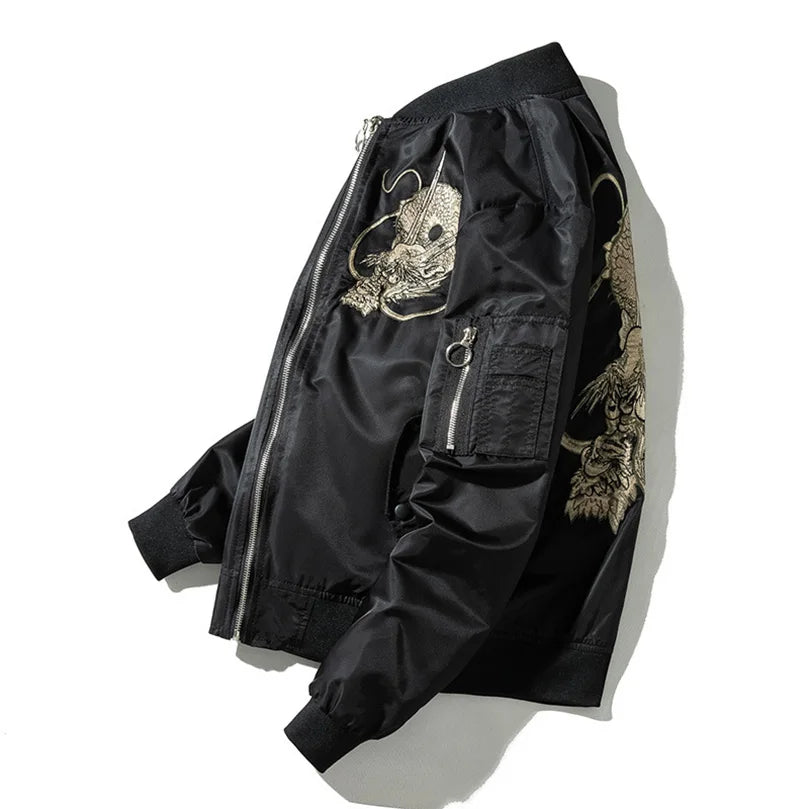 Veste Sukajan Noire Rembourrée Chic