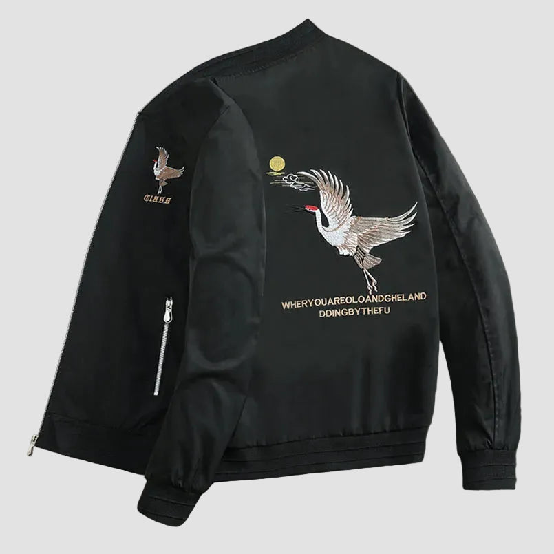 Veste Sukajan Élégant Grue