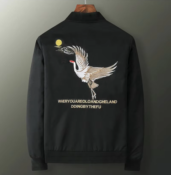 Veste Sukajan Élégant Grue fluide