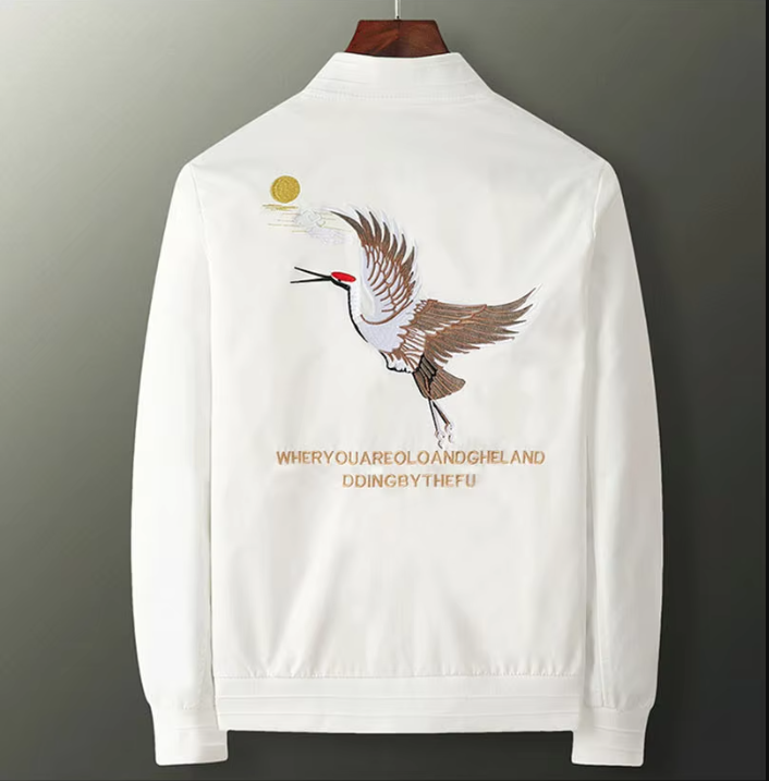 Veste Sukajan Élégant Grue léger