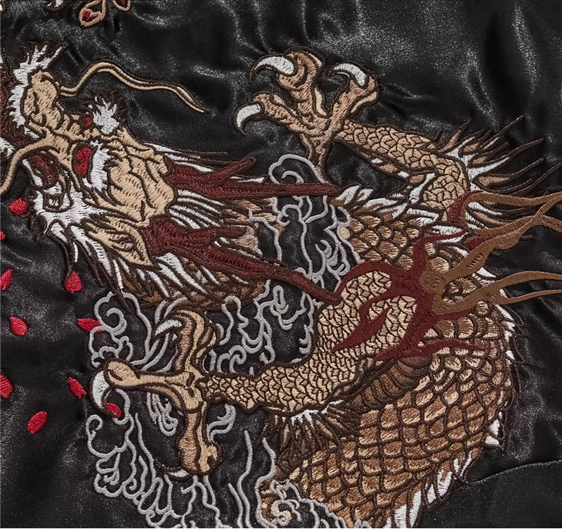 Veste bomber sukajan brodé noir Unique