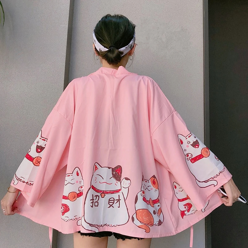 Veste Kimono Femme Rose