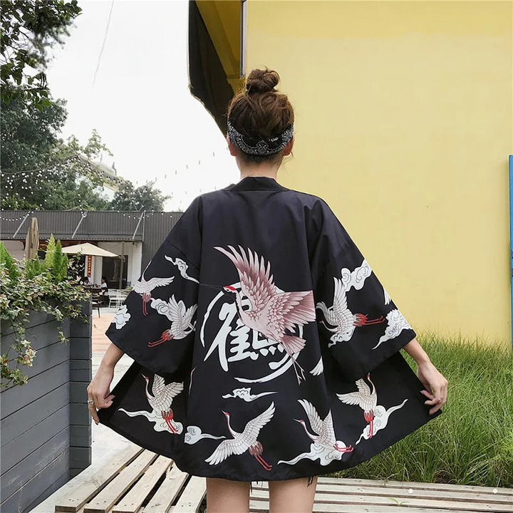 Women's Crane Kimono Style Jacket