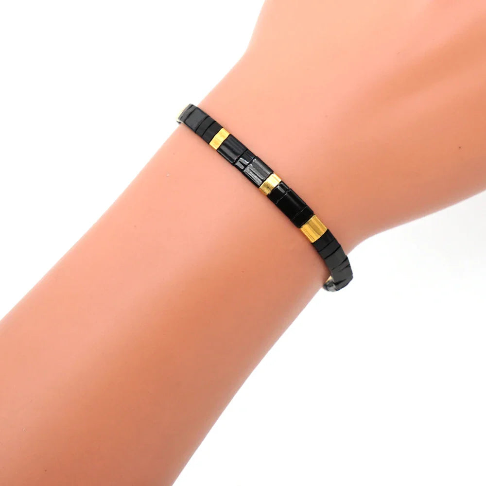 Schwarzes Miyuki-Armband
