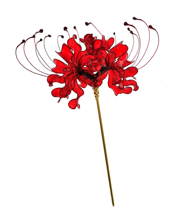Épingle Kanzashi Fleur Lycoris Japonais rouge