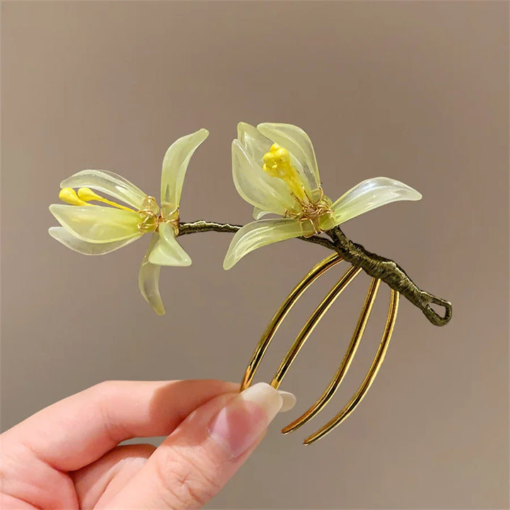 Épingle à cheveux japonaise florale authentique