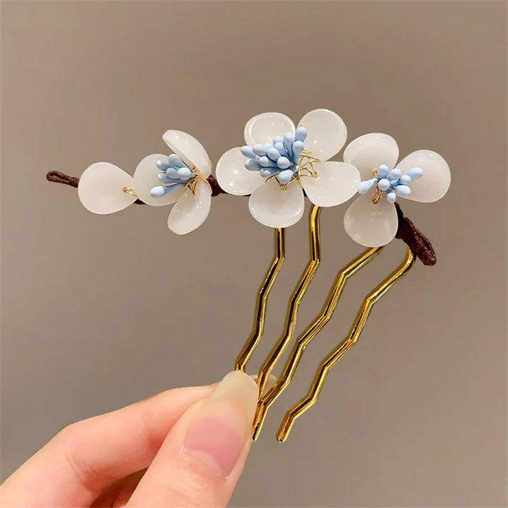 Épingle à cheveux japonaise florale chic