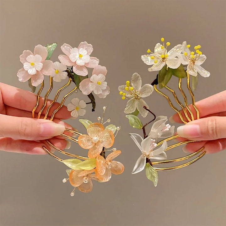 Épingle à cheveux japonaise florale légère